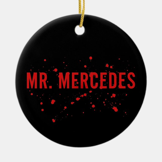 Mr. Mercedes Logo Ceramic Tree Decoration (Front)