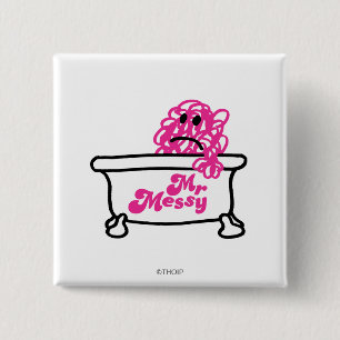Mr. Messy Bathtub Logo 15 Cm Square Badge