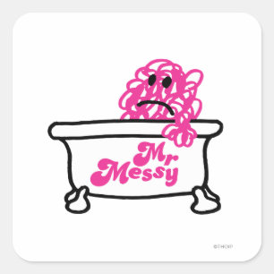 Mr. Messy   Bathtub Logo Square Sticker
