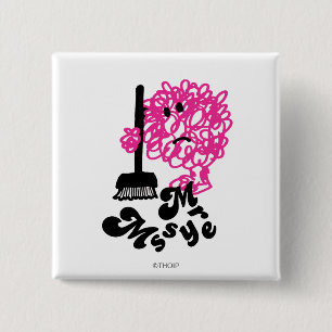 Mr. Messy Broom & Name 15 Cm Square Badge