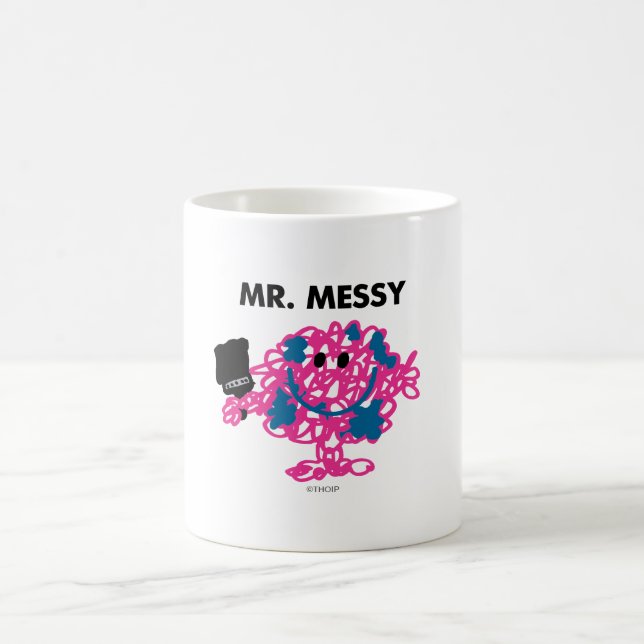 Mr. Messy Holding A Paintbrush Coffee Mug (Center)