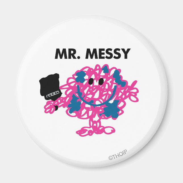 Mr. Messy Holding A Paintbrush Magnet (Front)