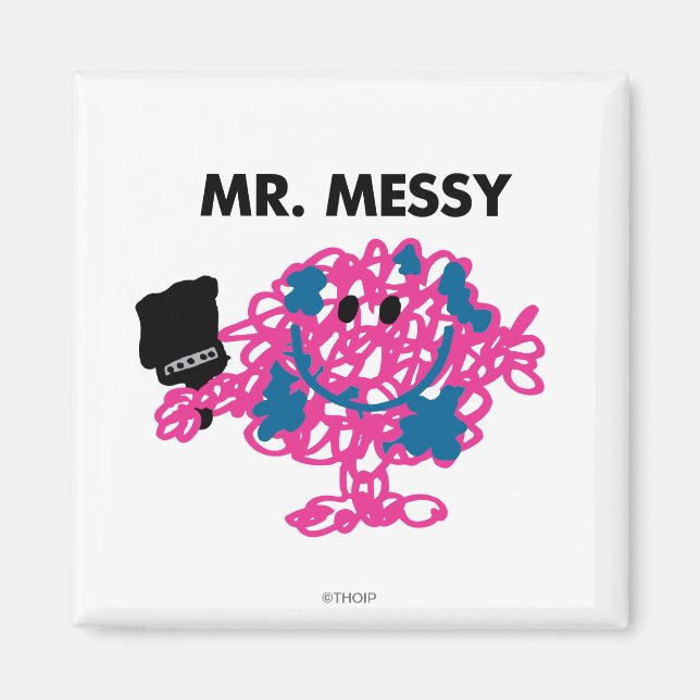 Mr. Messy Holding A Paintbrush Magnet (Front)