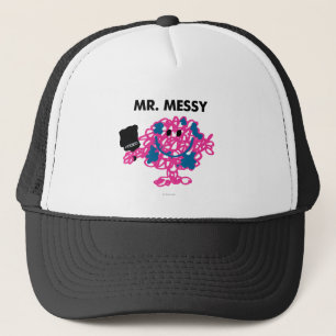 Mr. Messy Holding A Paintbrush Trucker Hat