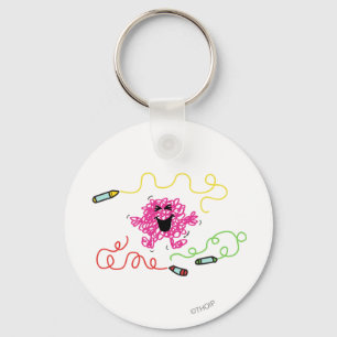 Mr. Messy Playing With Crayons Key Ring
