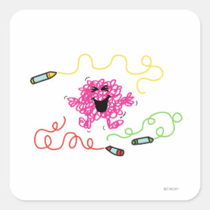 Mr. Messy Playing With Crayons Square Sticker