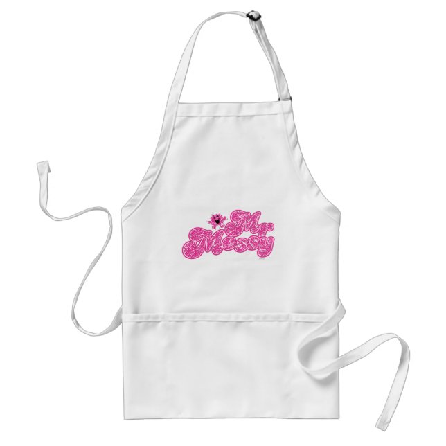 Mr. Messy | Sparkling Pink Name Standard Apron (Front)