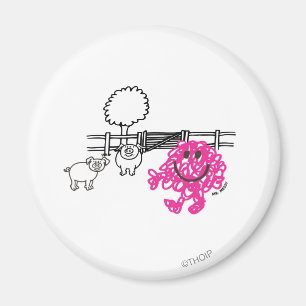 Mr. Messy & Two Pigs Magnet
