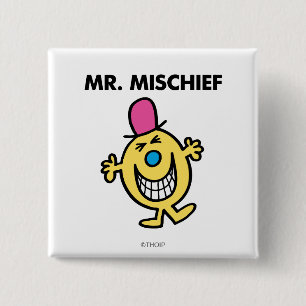 Mr. Mischief   Smiling Gleefully 15 Cm Square Badge