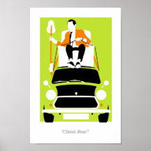 Mr. Mister Bean classic Mini car Poster