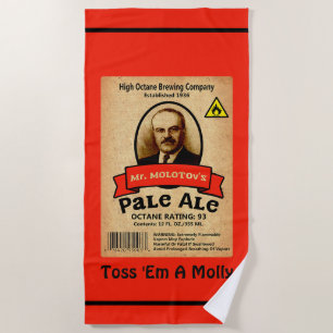 Mr. Molotov's Pale Ale Label Beach Towel