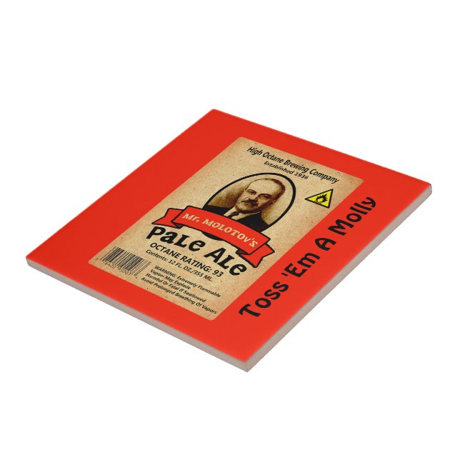 Mr. Molotov's Pale Ale Label Ceramic Tile (Side)