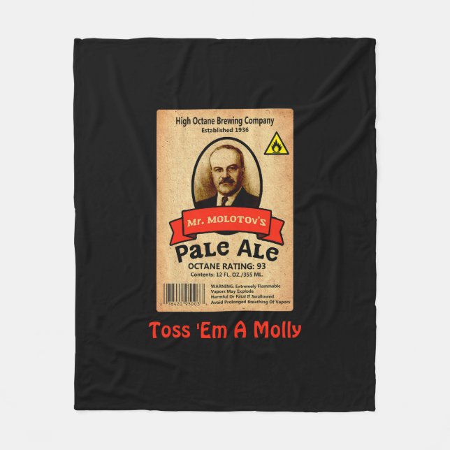 Mr. Molotov's Pale Ale Label Fleece Blanket (Front)