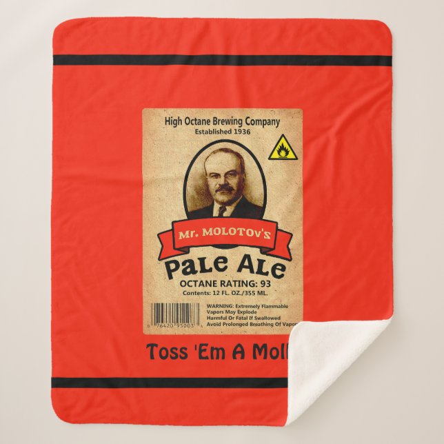 Mr. Molotov's Pale Ale Label Sherpa Blanket (Front)