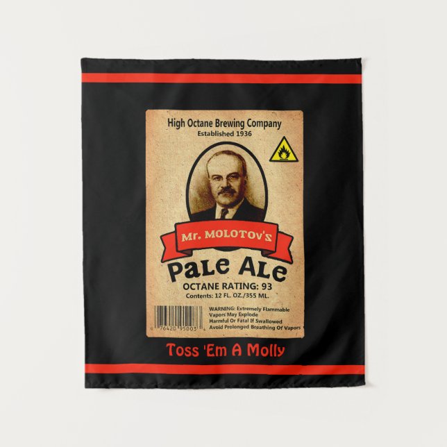 Mr. Molotov's Pale Ale Label Tapestry (Front)