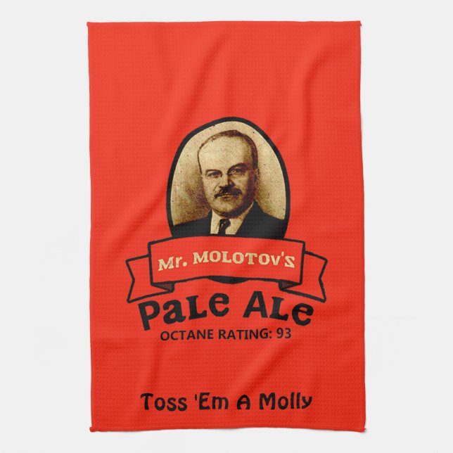 Mr. Molotov's Pale Ale Label Tea Towel (Vertical)