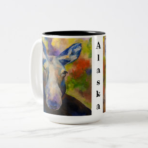 Mr. Moosey Moose Coffee Mug_ALASKA Two-Tone Coffee Mug