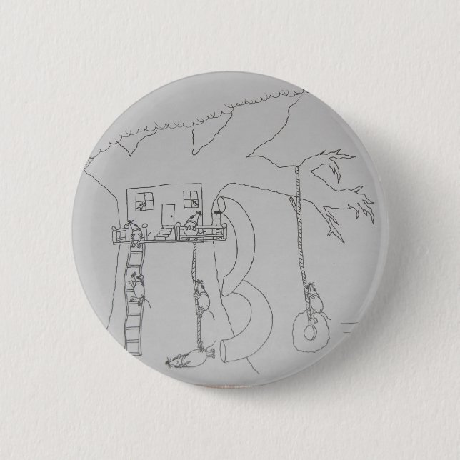 Mr. Mouse Treehouse 6 Cm Round Badge (Front)