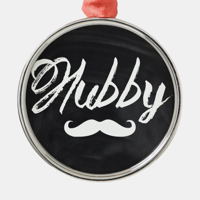 Mr Moustache Groom Honeymoon hubby Metal Tree Decoration (Front)