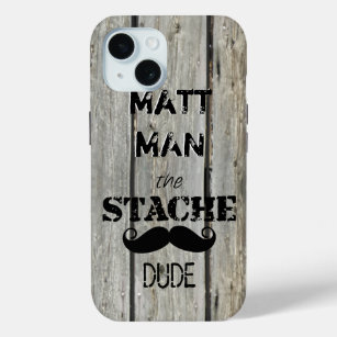 Mr. Moustache Hipster Pattern iPhone 15 Case