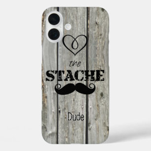 Mr. Moustache Hipster Pattern iPhone 16 Plus Case