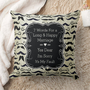 Mr. Moustache Hipster Pattern Cushion