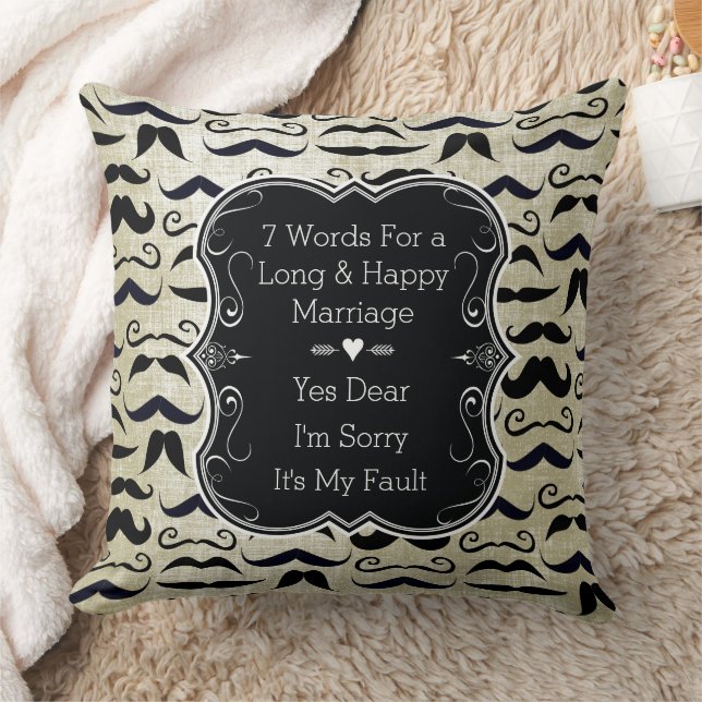 Mr. Moustache Hipster Pattern Cushion (Blanket)