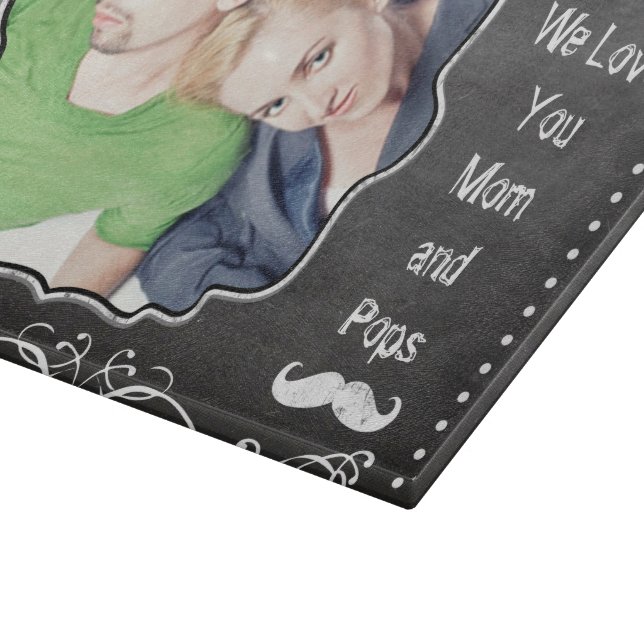 Mr. Moustache Hipster Pattern Cutting Board (Corner)