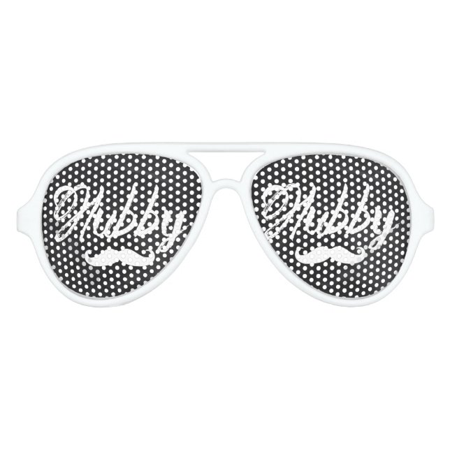 Mr Moustache newlywed Groom Honeymoon hubby Aviator Sunglasses (Front)