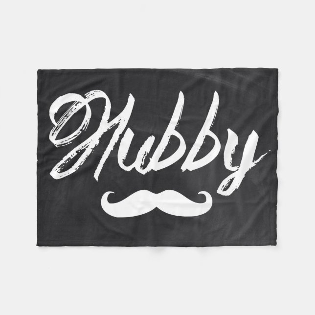 Mr Moustache newlywed Groom Honeymoon hubby Fleece Blanket (Front (Horizontal))