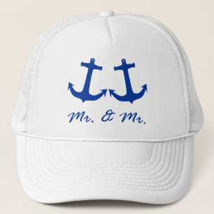 MR & MR BLUE ANCHORS GAY MARRIAGE HAT