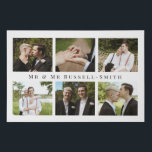 Mr & Mr Elegant LGBT Wedding Photo Collage Faux Canvas Print<br><div class="desc">Elegant and minimalist wedding photo collage with Mr & Mr Last name written in an elegant font. Romantic wedding photo collage faux canvas print in white with black text. Faux canvas print with six of your wedding photos.</div>