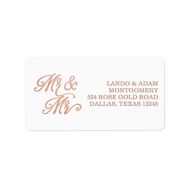 Mr & Mr Faux Copper Label (Front)