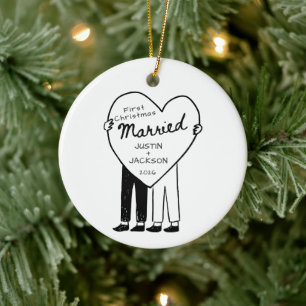 Mr & Mr First Christmas Married Ornament