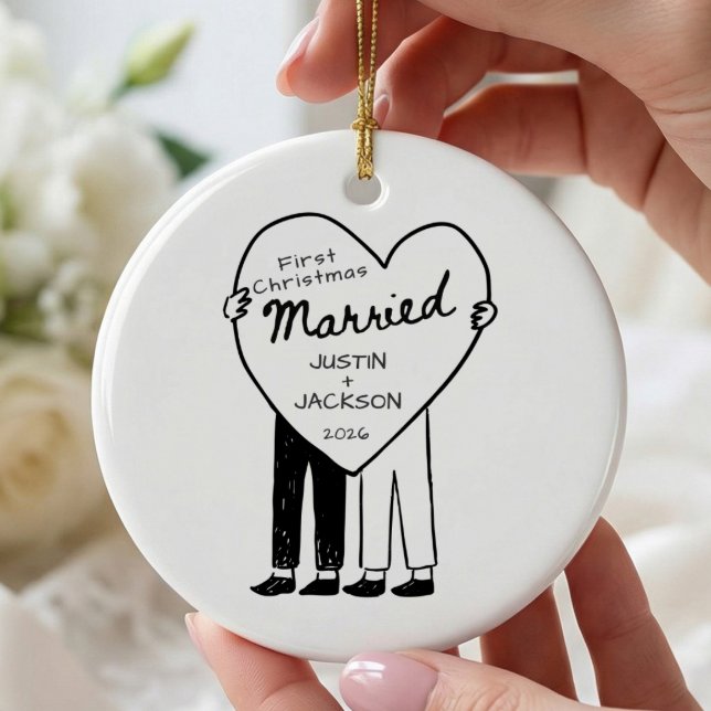 Mr & Mr First Christmas Married Ornament (Creator Uploaded)