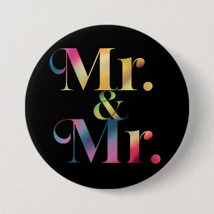 Mr. & Mr. Gay Bachelor Party Gay Marriage 7.5 Cm Round Badge