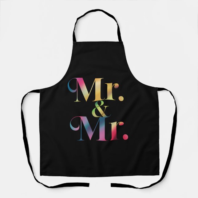 Mr. & Mr. Gay Bachelor Party Gay Marriage  Apron (Front)