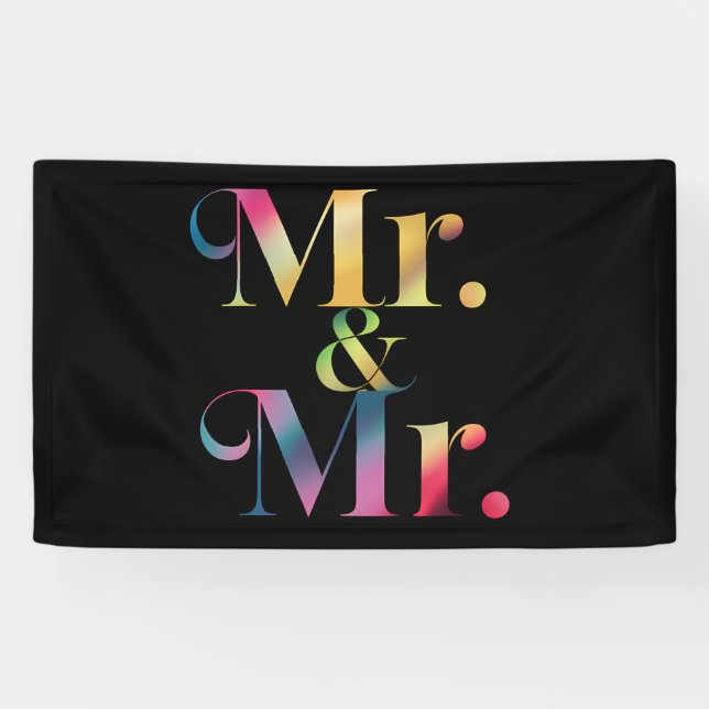 Mr. & Mr. Gay Bachelor Party Gay Marriage  Banner (Horizontal)