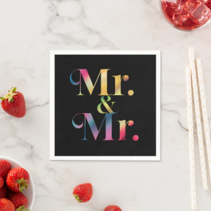 Mr. & Mr. Gay Bachelor Party Gay Marriage  Napkin