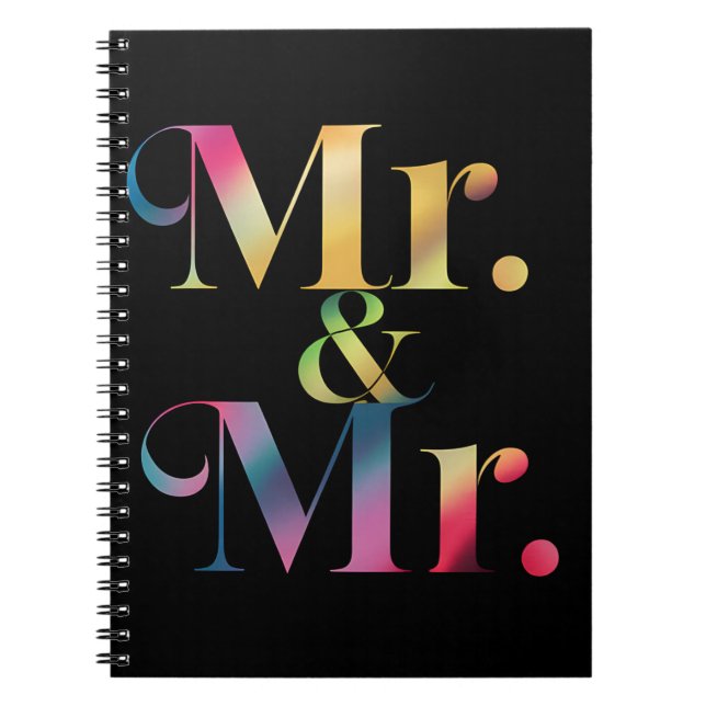 Mr. & Mr. Gay Bachelor Party Gay Marriage  Notebook (Front)
