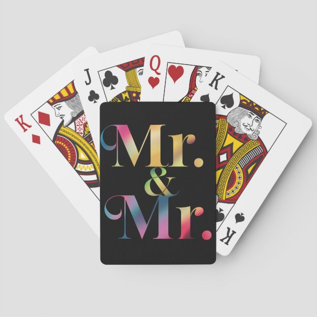 Mr. & Mr. Gay Bachelor Party Gay Marriage  Playing Cards (Back)
