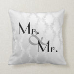 MR & MR. GAY  PILLOW GREAT GIFT<br><div class="desc">GREAT GIFT FOR THE NEW GAY MEN  COUPLE ... PERFECT FOR THEIR NEW BEDROOM... WHITE DAMASK BACKGROUND WITH ELEGA NT FO NT</div>