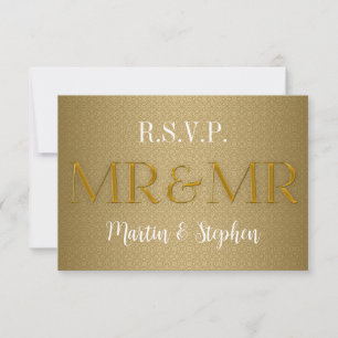 Mr & Mr Gay Wedding RSVP in Gold Card