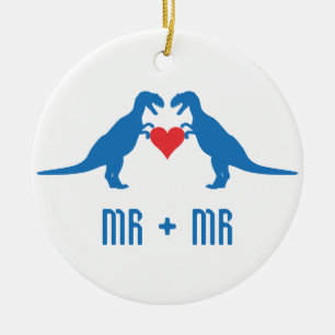 Mr+Mr- Love is Love Dinosaurs Ceramic Ornament