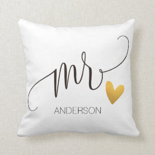 Mr. Mr.& Mrs. Calligraphy Personlized Wedding-2 Cushion