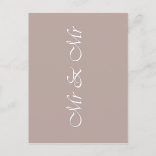 Mr & Mr Typography Beige Postcard