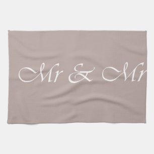 Mr & Mr Typography Beige Tea Towel