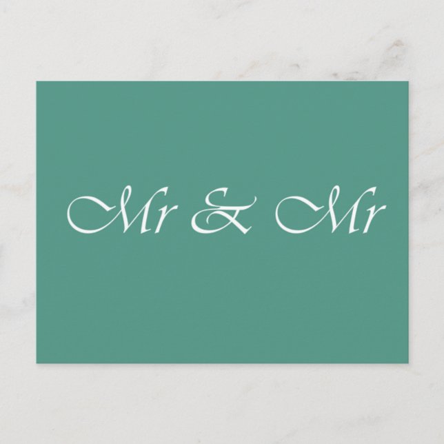 Mr & Mr Typography Postcard (Front)
