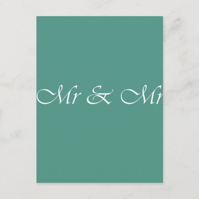 Mr & Mr Typography Postcard (Front)