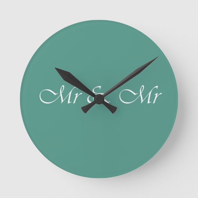 Mr & Mr Typography Round Clock (Front)